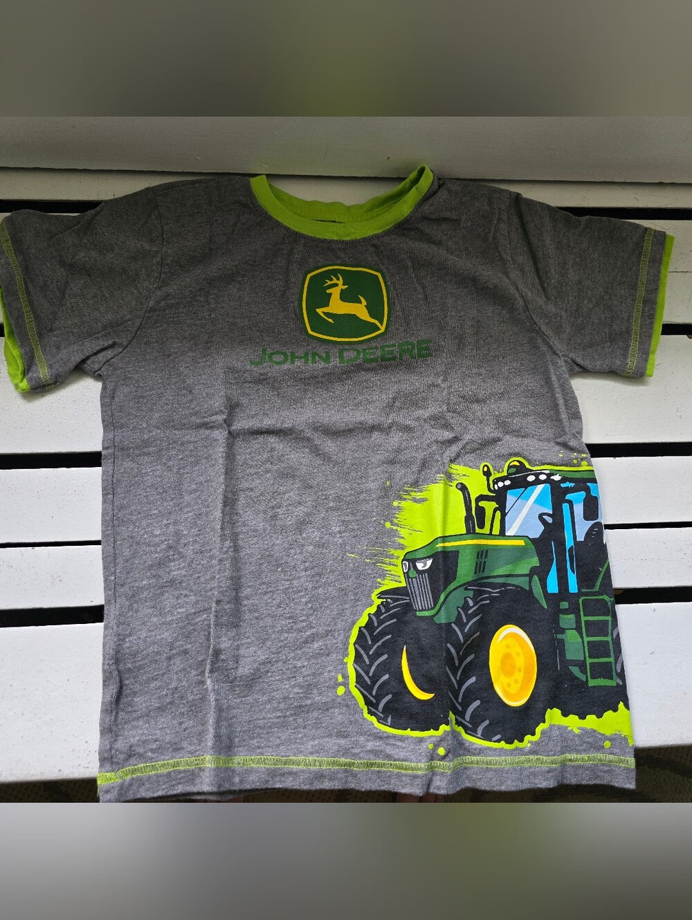 John Deere Gray & Bright Green Tractor Tee for Kids